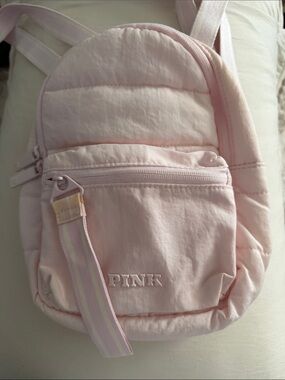 PINK Victoria's Secret Pale Pink Quilted Mini Backpack